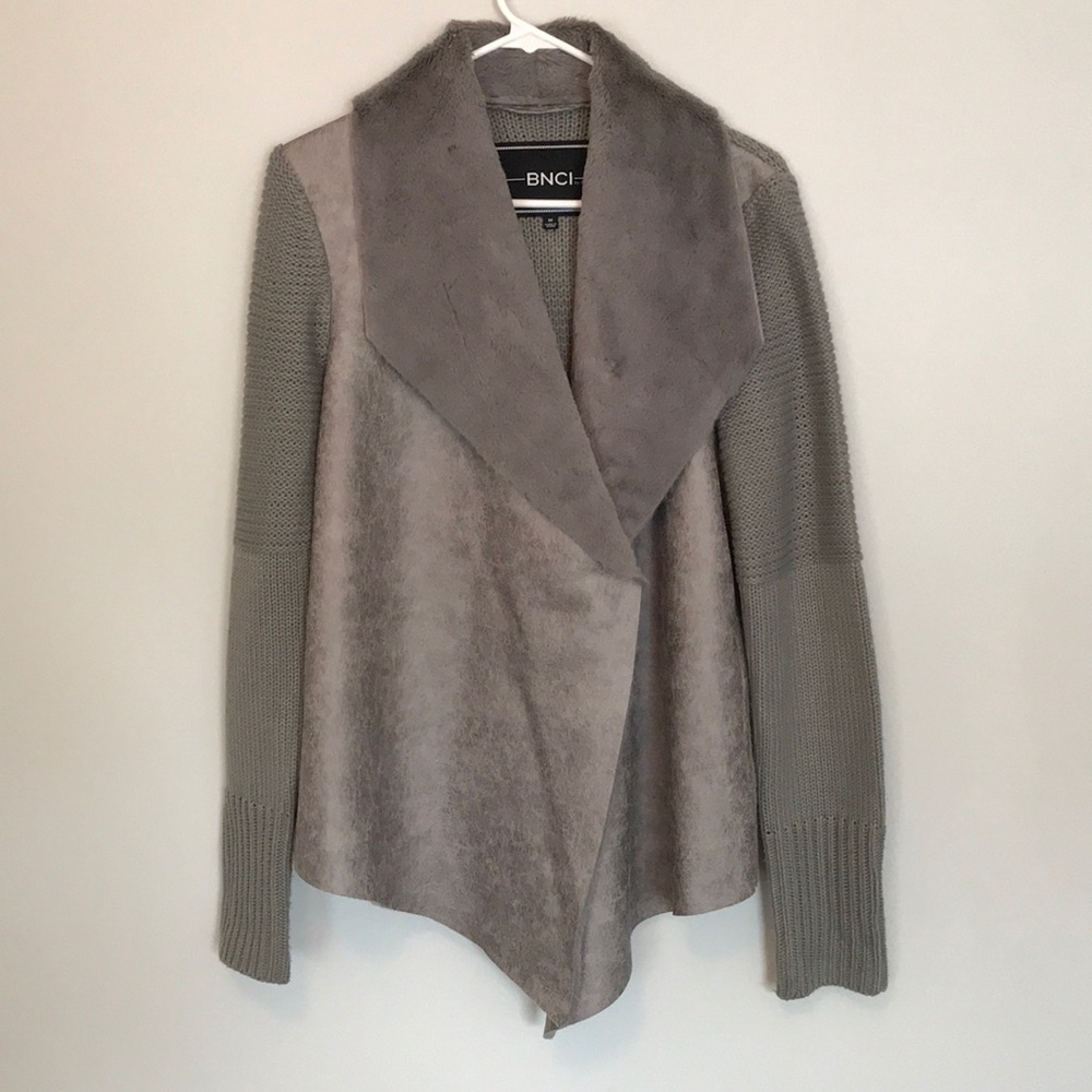 Nordstrom drape front faux suede cardigan jacket